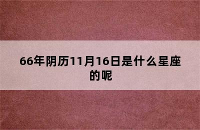 66年阴历11月16日是什么星座的呢