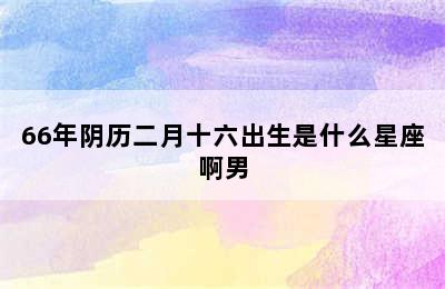 66年阴历二月十六出生是什么星座啊男