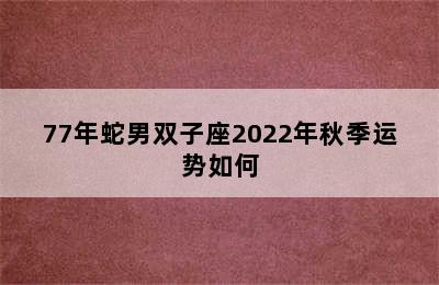 77年蛇男双子座2022年秋季运势如何