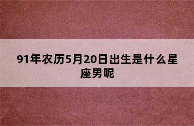 91年农历5月20日出生是什么星座男呢