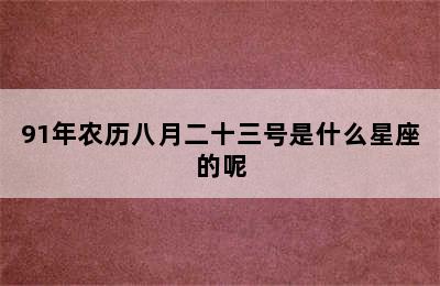 91年农历八月二十三号是什么星座的呢