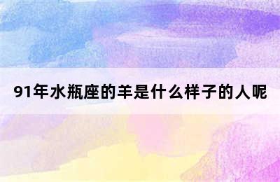 91年水瓶座的羊是什么样子的人呢