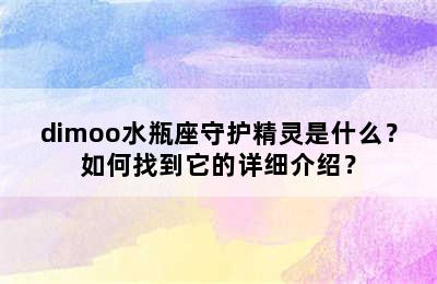 dimoo水瓶座守护精灵是什么？如何找到它的详细介绍？