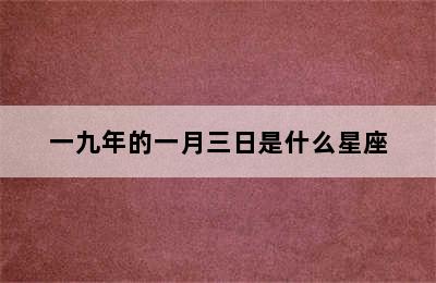 一九年的一月三日是什么星座