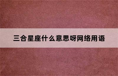 三合星座什么意思呀网络用语