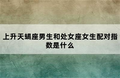 上升天蝎座男生和处女座女生配对指数是什么