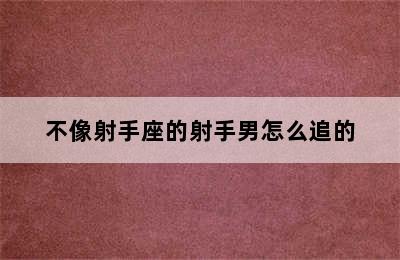 不像射手座的射手男怎么追的