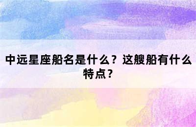中远星座船名是什么？这艘船有什么特点？