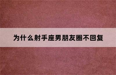 为什么射手座男朋友圈不回复