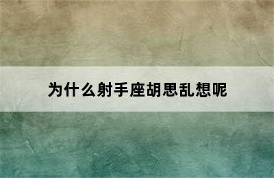 为什么射手座胡思乱想呢