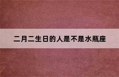 二月二生日的人是不是水瓶座