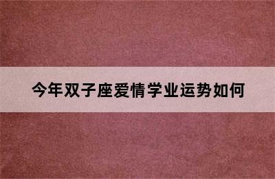 今年双子座爱情学业运势如何