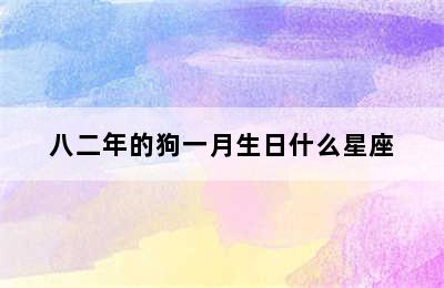 八二年的狗一月生日什么星座