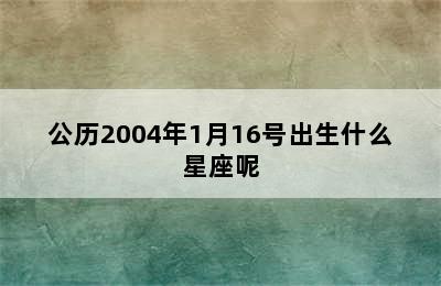 公历2004年1月16号出生什么星座呢