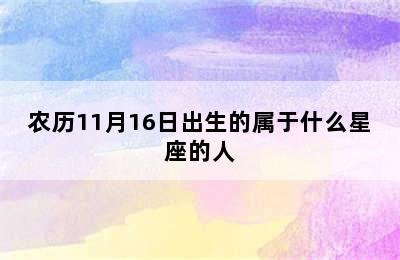 农历11月16日出生的属于什么星座的人