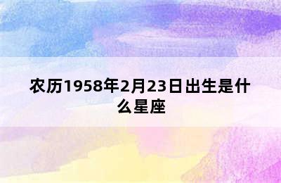 农历1958年2月23日出生是什么星座