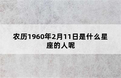 农历1960年2月11日是什么星座的人呢