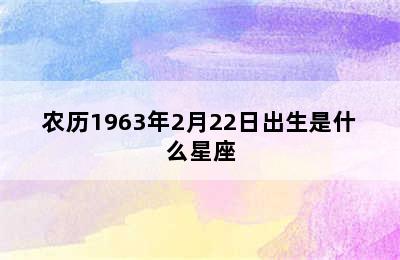 农历1963年2月22日出生是什么星座