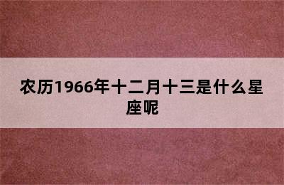 农历1966年十二月十三是什么星座呢