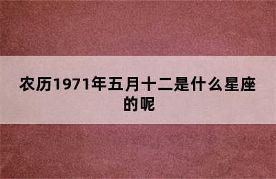 农历1971年五月十二是什么星座的呢