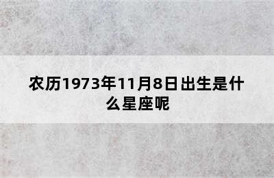 农历1973年11月8日出生是什么星座呢