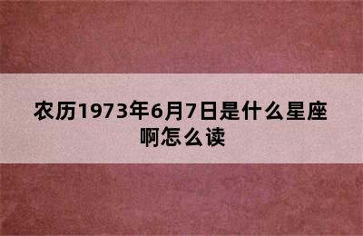 农历1973年6月7日是什么星座啊怎么读