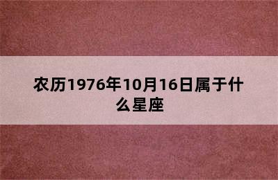 农历1976年10月16日属于什么星座