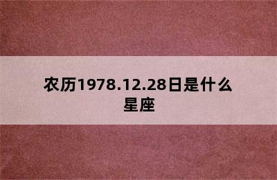 农历1978.12.28日是什么星座