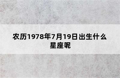 农历1978年7月19日出生什么星座呢