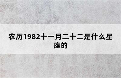 农历1982十一月二十二是什么星座的