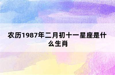 农历1987年二月初十一星座是什么生肖