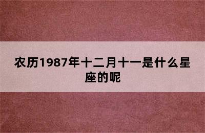 农历1987年十二月十一是什么星座的呢