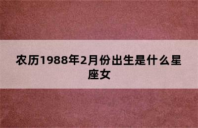 农历1988年2月份出生是什么星座女