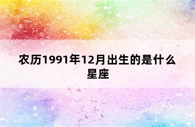 农历1991年12月出生的是什么星座