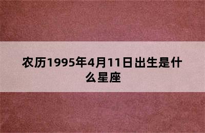 农历1995年4月11日出生是什么星座