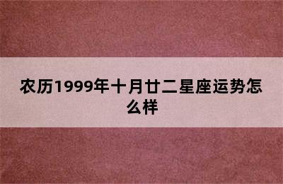 农历1999年十月廿二星座运势怎么样