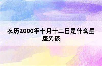 农历2000年十月十二日是什么星座男孩