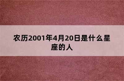 农历2001年4月20日是什么星座的人