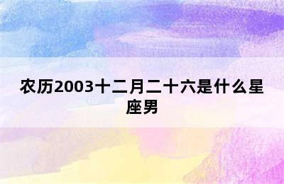 农历2003十二月二十六是什么星座男