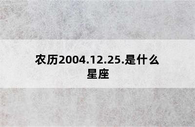 农历2004.12.25.是什么星座