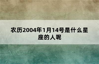 农历2004年1月14号是什么星座的人呢