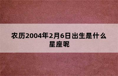 农历2004年2月6日出生是什么星座呢