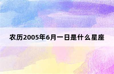 农历2005年6月一日是什么星座