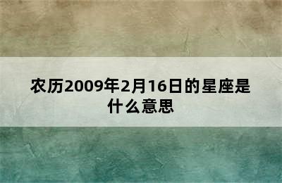 农历2009年2月16日的星座是什么意思