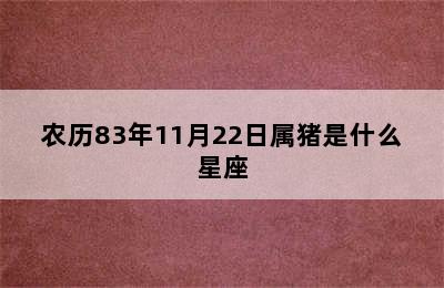 农历83年11月22日属猪是什么星座