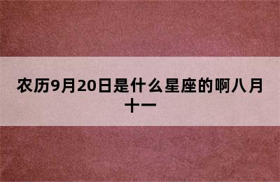 农历9月20日是什么星座的啊八月十一