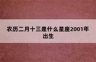 农历二月十三是什么星座2001年出生