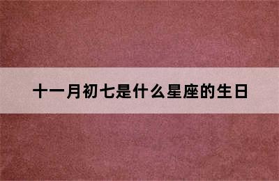 十一月初七是什么星座的生日