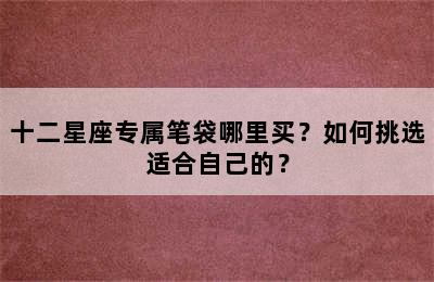 十二星座专属笔袋哪里买？如何挑选适合自己的？