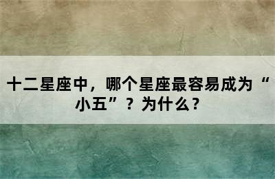 十二星座中，哪个星座最容易成为“小五”？为什么？